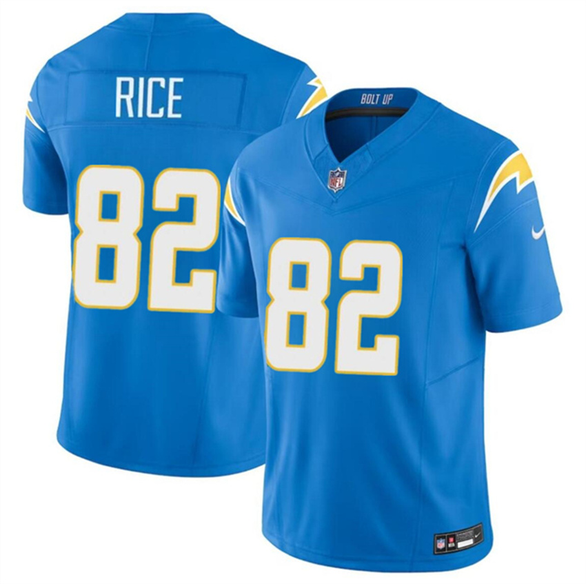 Youth Light Blue Los Angeles Chargers #82 Brenden Rice 2024 Draft F.U.S.E Vapor Limited Stitched Football Jersey